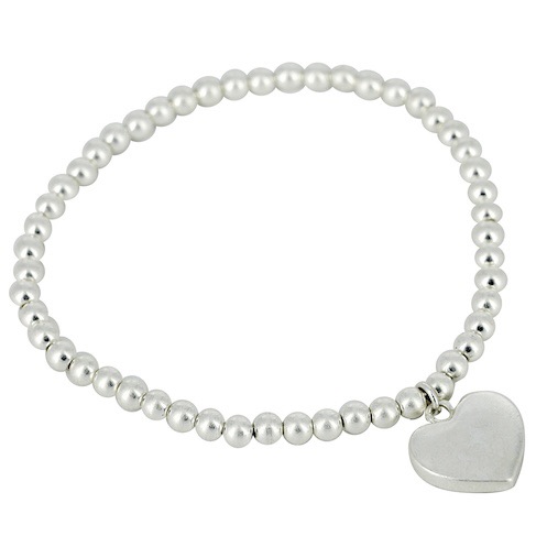Heart Charm Bracelet - Silver